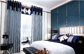 蓝色卧室窗帘
