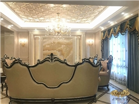 别墅绒布客厅窗帘