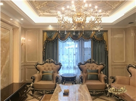 别墅绒布客厅窗帘