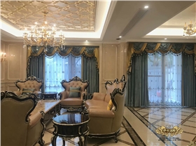 别墅绒布客厅窗帘