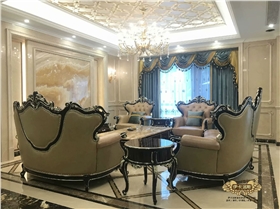 别墅绒布客厅窗帘