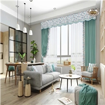 窗帘布现代简约北欧加厚遮光窗帘成品