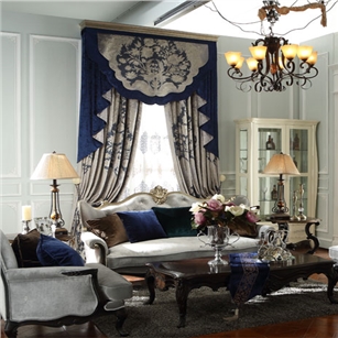 欧式窗帘14,客厅窗帘,绒布窗帘