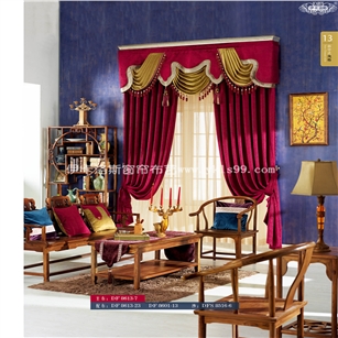 客厅高端绒布窗帘